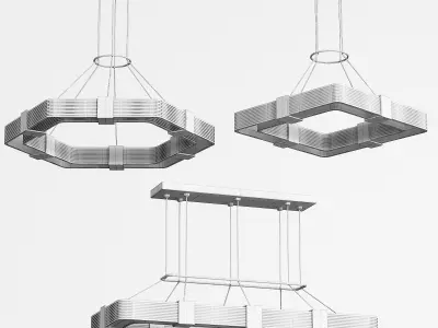 chandelier rectangular pendant light Low-poly 3D model