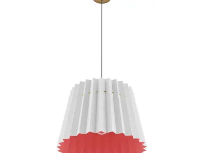 Ceiling Lamp with Red and White Shade 3D model