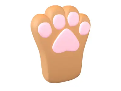Cat Paw Glove v1 003 Low-poly 3D model