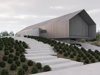 Family House 30 - Created with fully parametric Revit Families Low-poly 3D model