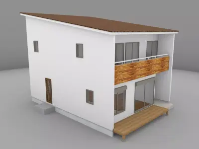 House model for background 24 Low-poly 3D model