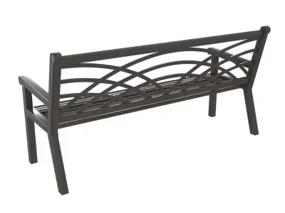 Du mor metal street bench in dark grey finish 3D model