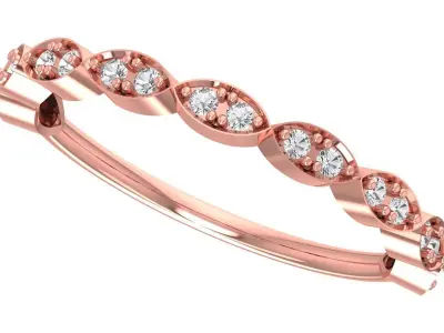 Solitaire Women Light Weight Band Ring 3D print model 24