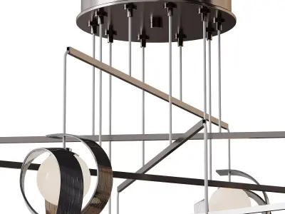 Riza 10 Light Mobile Pendant 3D model