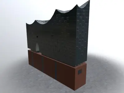 Hamburg Elbphilarmonie Low-poly 3D model