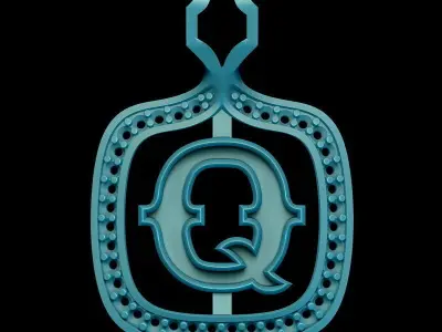 Q Letter Pendant 3D print model