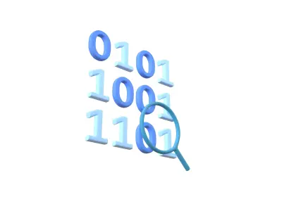 Data Search Icon v1 001 Low-poly 3D model