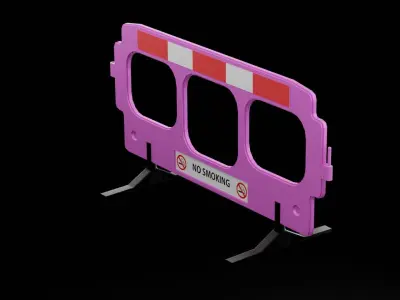 Pink Street Barrier  Low-poly 3D model