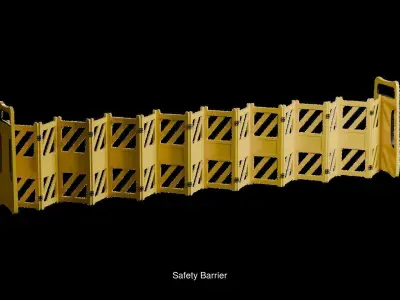 Expandable Safety Barrier Colleciton 3D Model Pack