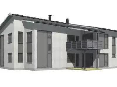 House modern with balconies 3D model