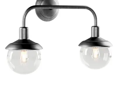 Double metal wall lantern 3D model