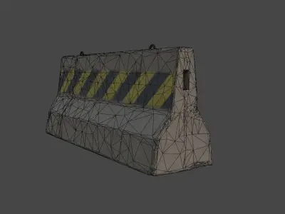 Jersey barrier Low-poly 3D model