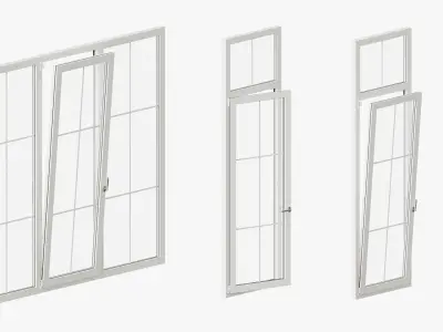 Classic style windows with OPENING option 3D model