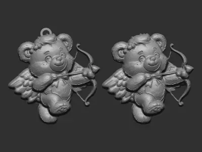 teddy love wings  3D print model