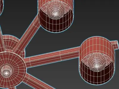 criss ceiling light fixture with six lights 3D model