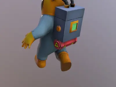 Low poly Astronaut with animations Low-poly 3D model