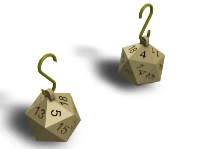 20 Sided Die Pendant Or Earings 3D print model