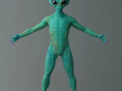 Realistic Alien low-poly Low-poly 3D model