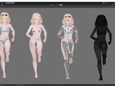 Bikini 0007 - UE5 - Unity - Blender - Animated Low-poly 3D model