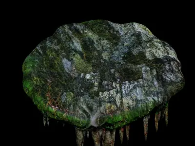 Flying Island Roots V2 Low-poly 3D model