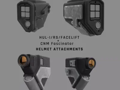 Mark VII Helmet Attachments  CNM Fascinator and HUL-1  3D print model