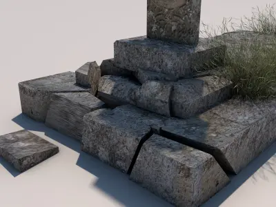 Cemetery 3d model Low-poly 3D model buy