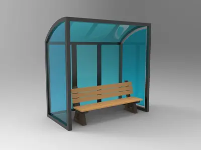 Street haltes Low-poly 3D model