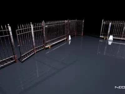 Modular Fences Low-poly 3D model