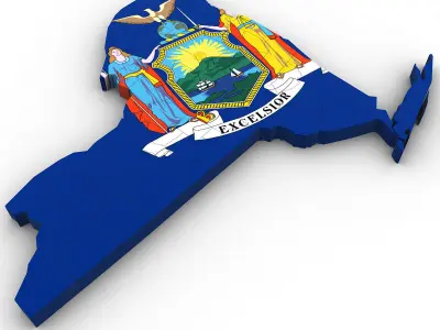 New York Political Map 3D model