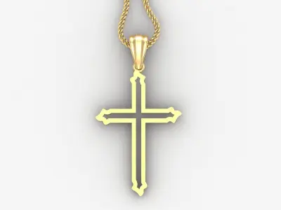 High Cross Pendant Light Gold 18K 4CP051 3D print model