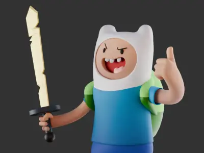 Finn Stylized 3D Character Model Cartoon Style Low-poly 3D model