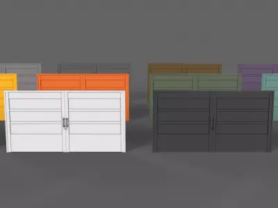 PBR Metal Gate D2 Low-poly 3D model