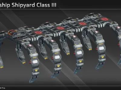 Spaceship Shipyard Collection 3D Model Pack