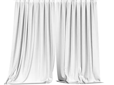 Brown window curtains 3D model