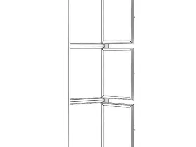 Black Metal Window 800mm x 2700mm 3D model
