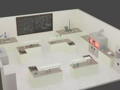 Laboratory floor plan of room 3D model