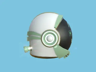 Astronaut Helmet 05 - Green Gold - Character Design Fashion Low-poly 3D model