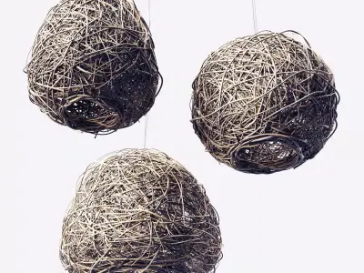Lamp Rattan sphere hive n1 3D model