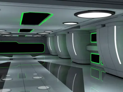 Sci Fi Interior 3D model 41