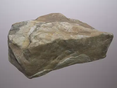 French Coastline Cliff Rock Low-poly 3D model