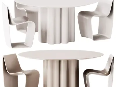 Saba Italia Teatro Magico Table and Sign Matt Chair 3D model