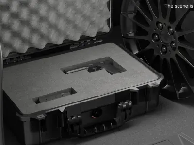  Tactical Gun Case with Semi-Automatic Pistol Black 