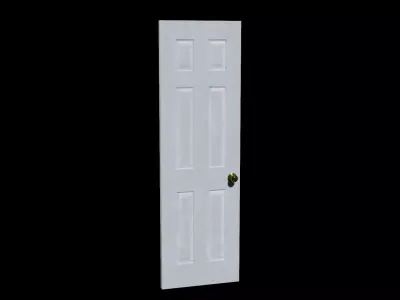 Worn White Door Low-poly 3D model