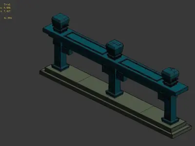 Game model - gorgeous square fence 2 3D model