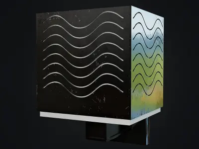 Rusty Old Lamp Wall Mounted 3D model