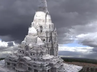 Palace Exterior Oriental Design large 3D model