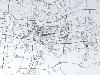 Jinan Road Network and Streets 3D model