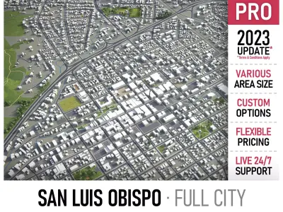 San Luis Obispo  Low-poly 3D model