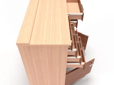 commode 6 wooden cabinet with drawers 3D model