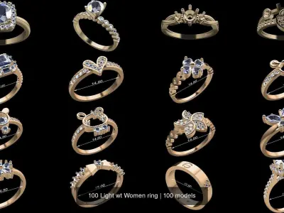100 Light wt Women ring 3D Model Pack purchase